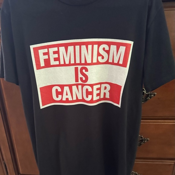 Black T-Shirt with Red and White Graphic - Picture 5 of 6